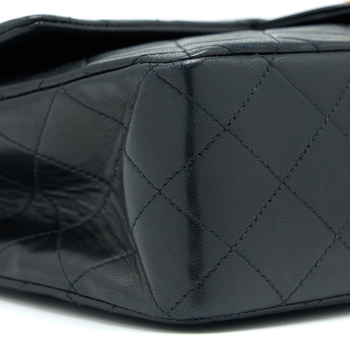 CHANEL VINTAGE FLAP BAG LAMBSKIN BLACK GHW