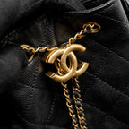 CHANEL 25 MEDIUM CAVIAR BLACK GHW (MICROCHIP)
