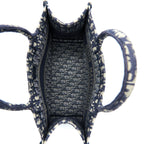 DIOR MEDIUM BOOK TOTE OBLIQUE EMBROIDERY BLUE