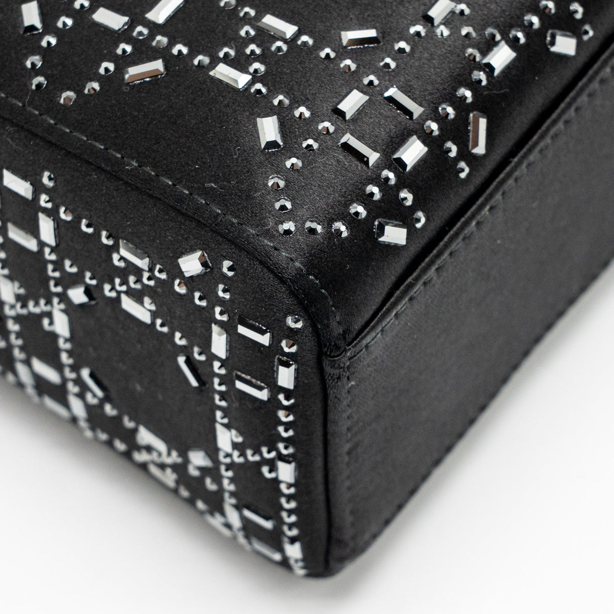 DIOR MINI LADY DIOR SATIN CRYSTAL BLACK SHW