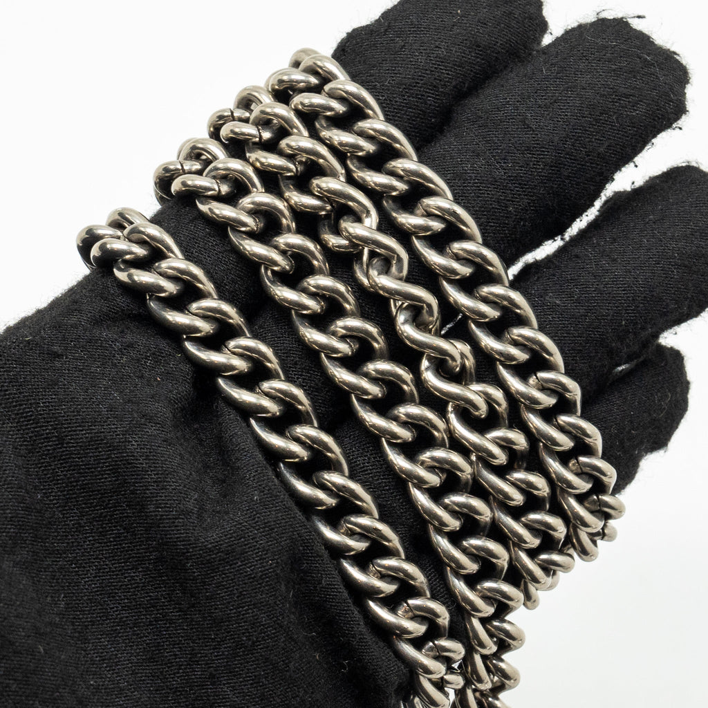 GUCCI FLAP WALLET ON CHAIN CALFSKIN BLACK SHW