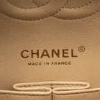 CHANEL MEDIUM CLASSIC DOUBLE FLAT BAG LAMBSKIN BEIGE GHW