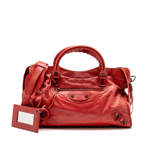Balenciaga Medium Le City Bag Leather Red GHW