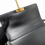 DIOR MEDIUM 30 MONTAIGNE FLAP BAG CALFSKIN BLACK GHW