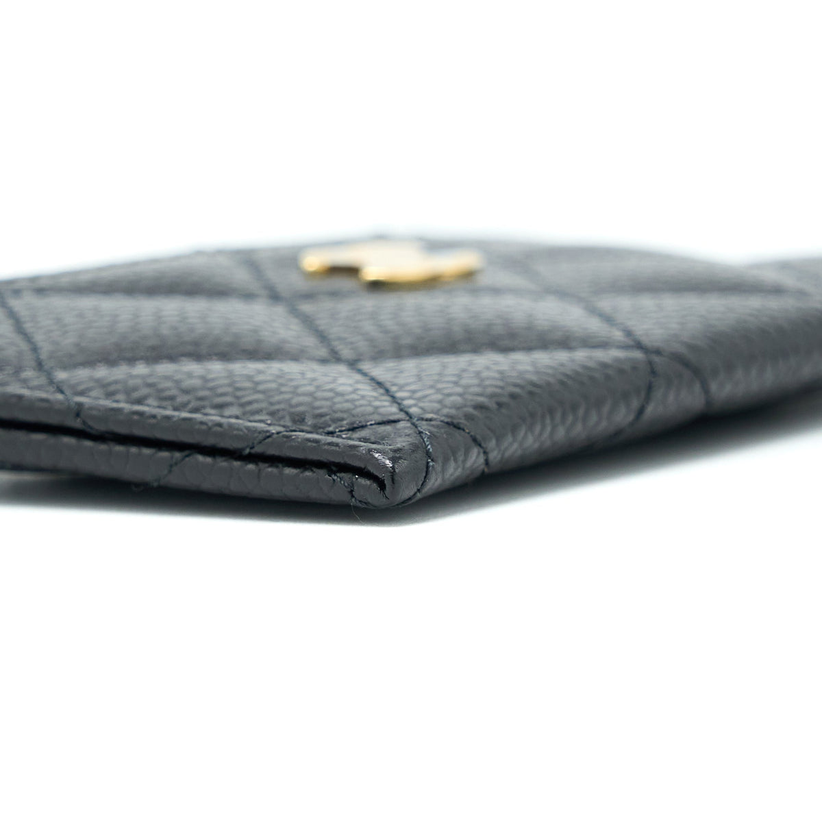 CHANEL CLASS QUILTED CARD HOLDER CAVIAR BLACK GHW