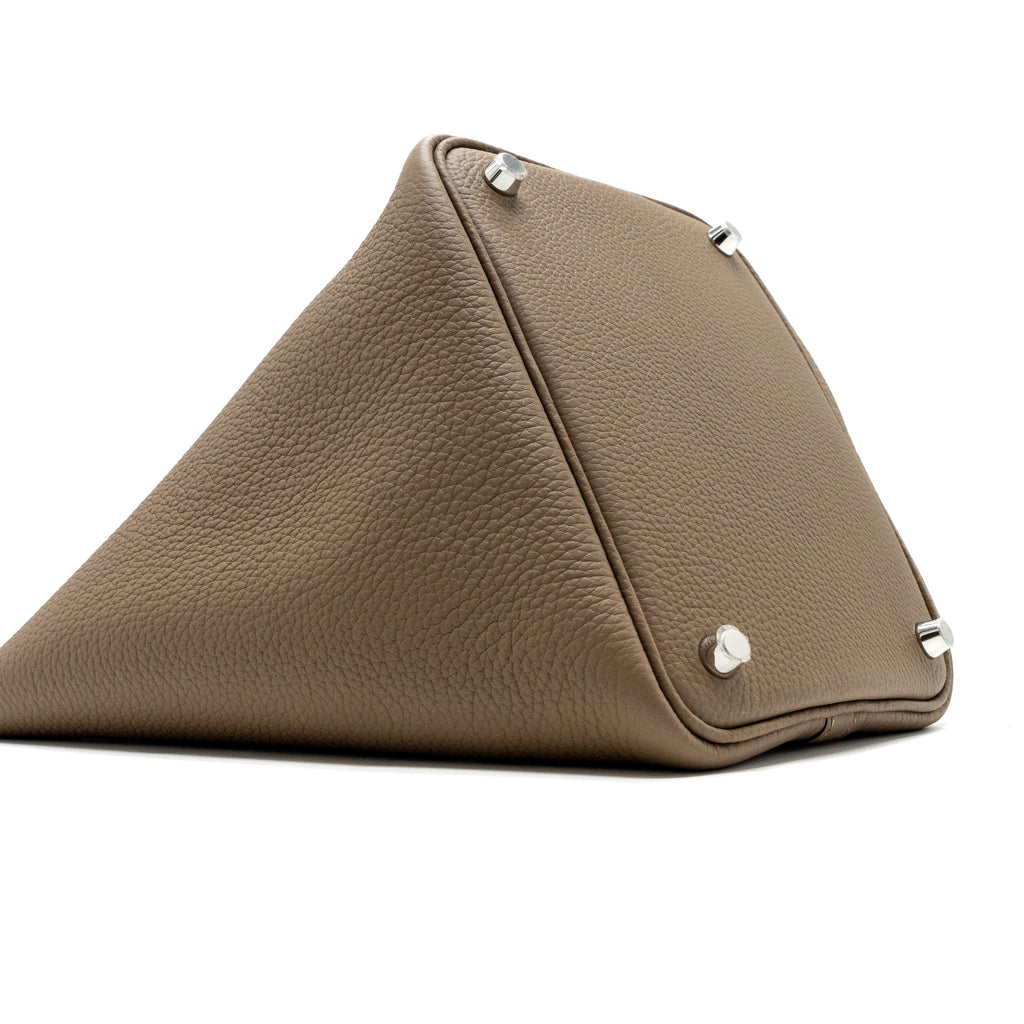 Hermes Picotin 18 Lock Bag Clemence Beige De Weimar SHW