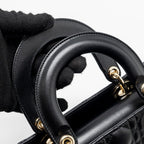 DIOR SMALL MY ABC LADY DIOR BAG LAMBSKIN BLACK LGHW