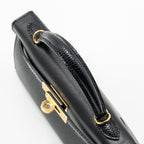 HERMES MINI KELLY II MADAME/LIZARD TOUCH BLACK GHW