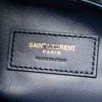 Saint Laurent/YSL Le 5 A 7 Supple Large Bag Grained Calfskin Bleu Abysse GHW