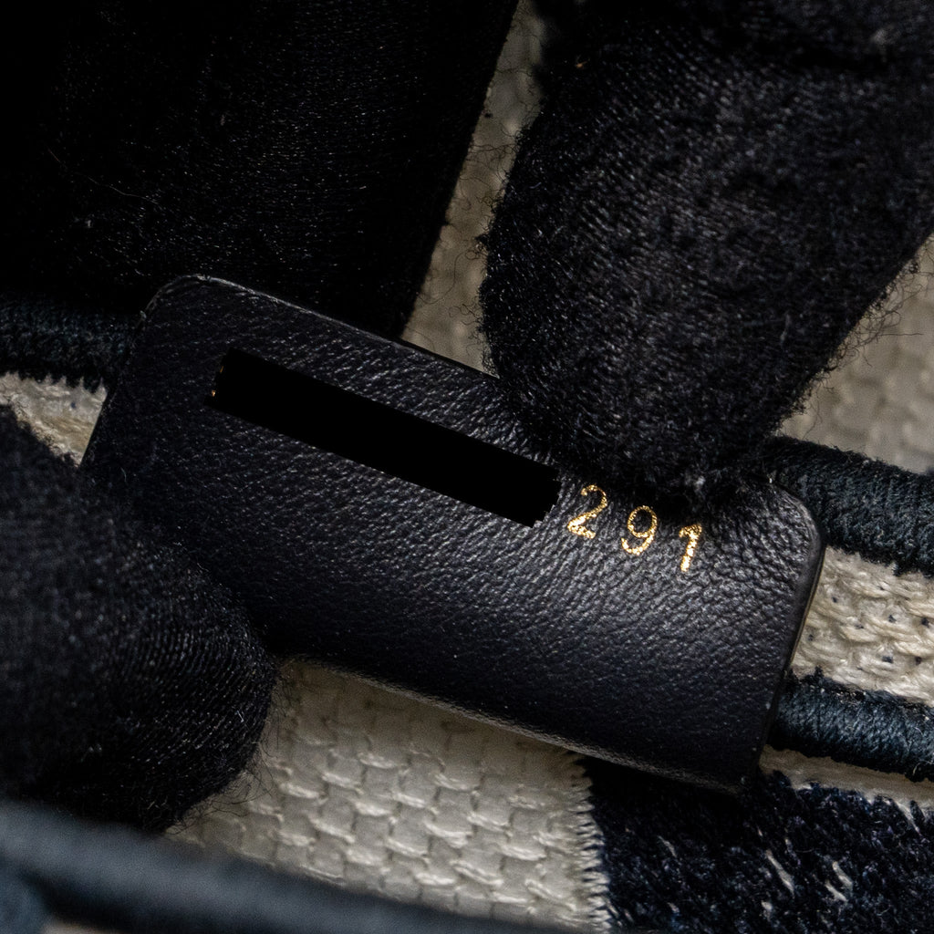 DIOR SADDLE BAG CANVAS LIMITED PRINT DARK BLUE / WHITE GHW