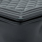 CHANEL BOY BAG 28CM CAVIAR BLACK BRUSHED GHW