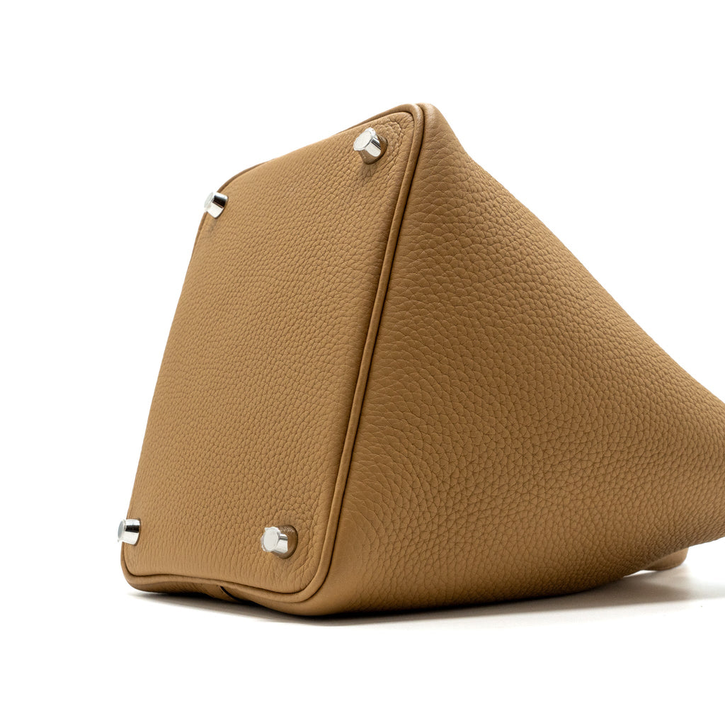 Hermes Picotin 18 Lock Bag Clemence 4B Biscuit SHW