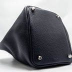 Hermes Picotin 18 lock Bag Clemence Blue Nuit / Rose Pourpre SHW