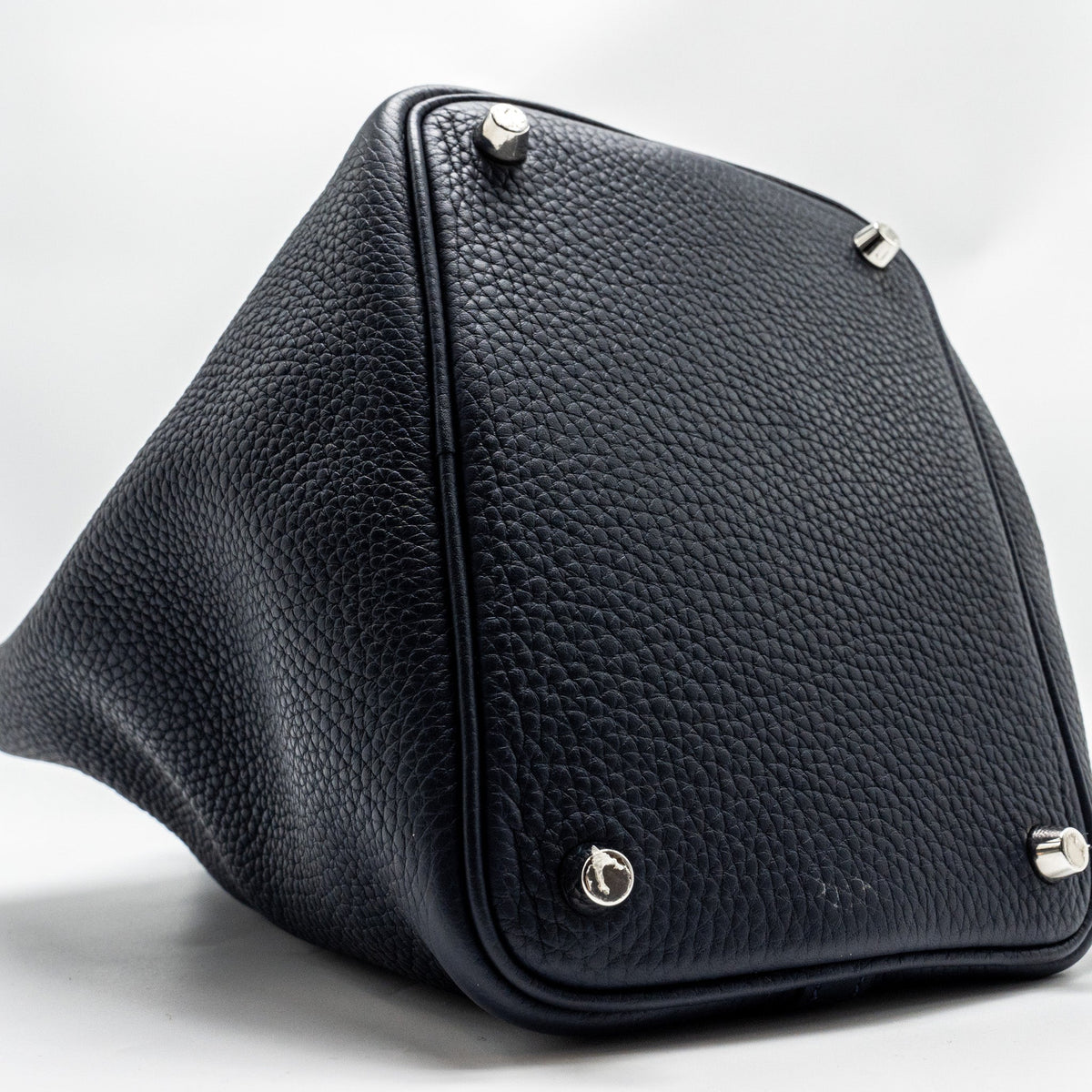 Hermes Picotin 18 lock Bag Clemence Blue Nuit / Rose Pourpre SHW
