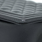 CHANEL BOY BAG 28CM CAVIAR BLACK BRUSHED GHW