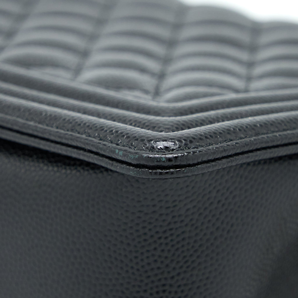 CHANEL BOY BAG 28CM CAVIAR BLACK BRUSHED GHW