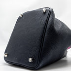 HERMES PICOTIN 18 LOCK BAG CLEMENCE BLUE NUIT / ROSE POURPRE SHW