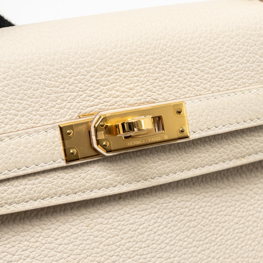 Hermes Kelly 25 Togo Craie GHW
