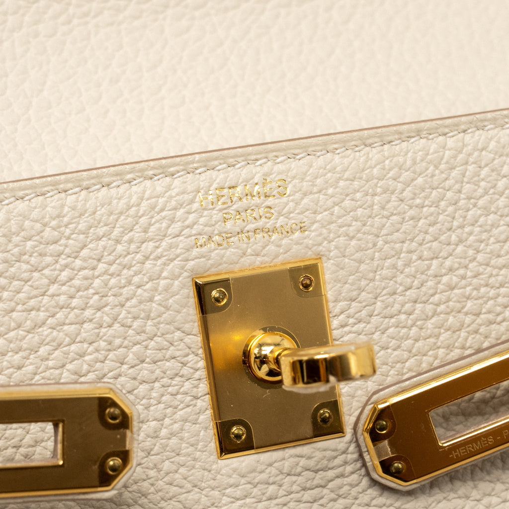 Hermes Kelly 25 Togo Craie GHW