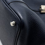 Hermes Picotin 18 lock Bag Clemence Blue Nuit / Rose Pourpre SHW