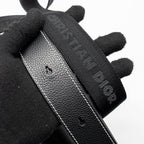 DIOR MEDIUM SADDLE FLAP MESSENGER BAG GRAINED CALFSKIN BLACK GHW