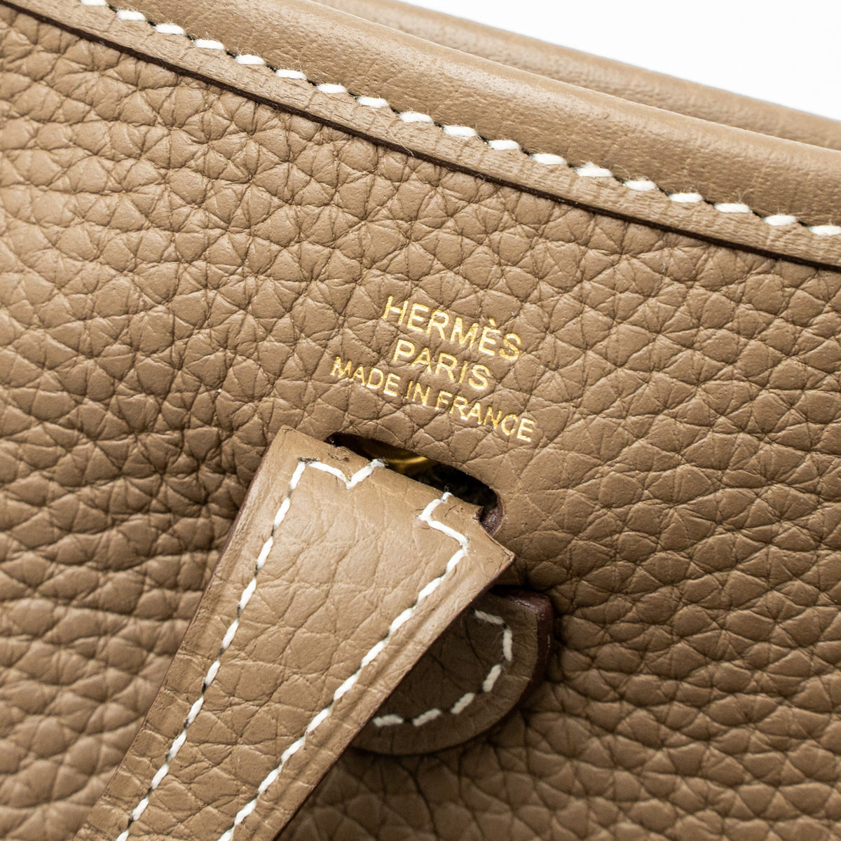 Hermes Mini Evelyne Clemence Etoupe GHW