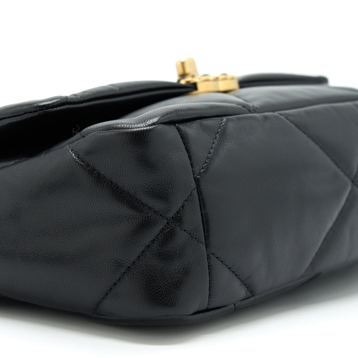 CHANEL SMALL 19 BAG GOATSKIN BLACK WITH GOLD/SLIVER HARDWARE