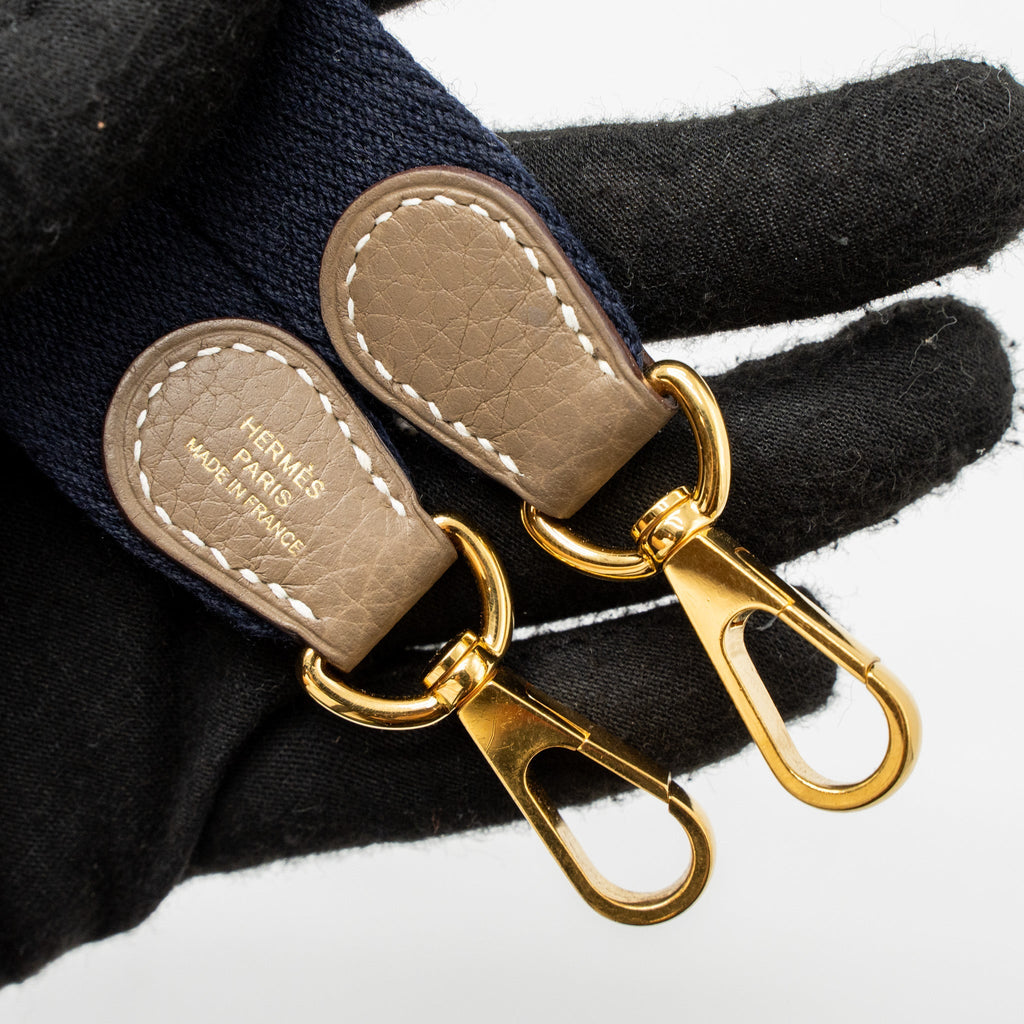 Hermes Mini Evelyne Clemence Etoupe GHW