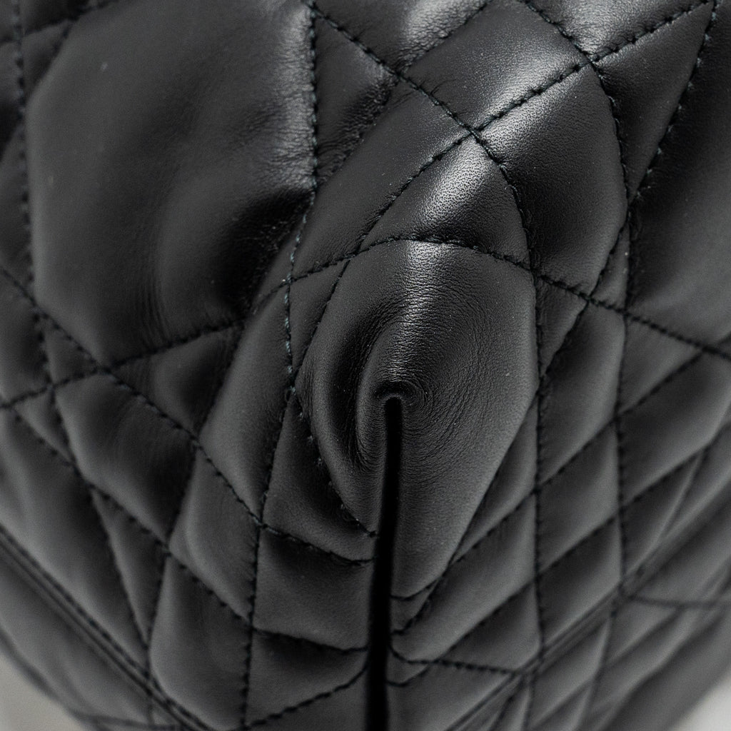 DIOR MEDIUM TOUJOURS BAG MACROCANNAGE CALFSKIN BLACK LGHW