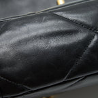 CHANEL SMALL 19 BAG GOATSKIN BLACK WITH GOLD/SLIVER HARDWARE