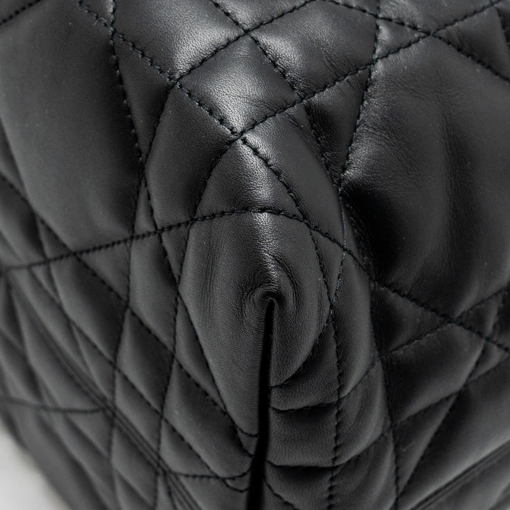 DIOR MEDIUM TOUJOURS BAG MACROCANNAGE CALFSKIN BLACK LGHW