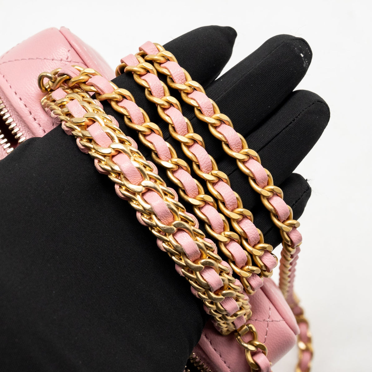 Chanel Chain Top Handle Mini Vanity Case Lambskin Pink GHW (Microchip)