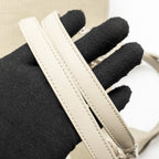CHANEL DEAUVILLE TOTE BAG FABRIC / LEATHER LIGHT GREY SHW (MICROCHIP)