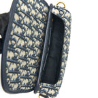 DIOR BOBBY EAST-WEST BAG BLUE OBLIQUE JACQUARD GHW
