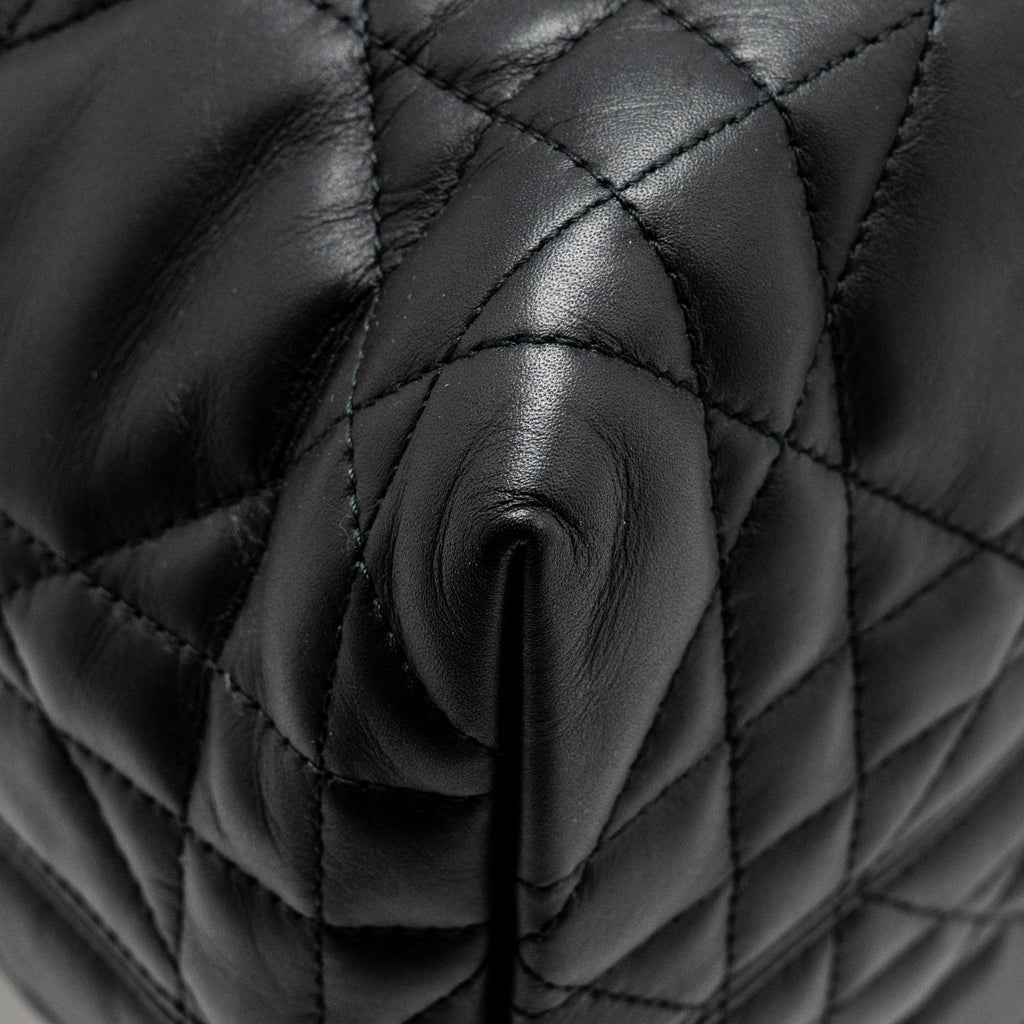 DIOR MEDIUM TOUJOURS BAG MACROCANNAGE CALFSKIN BLACK LGHW