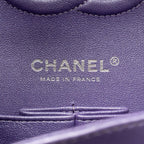 Chanel Medium Classic Double Flap Bag Lambskin IRIDESCENT Purple SHW (Microchip)