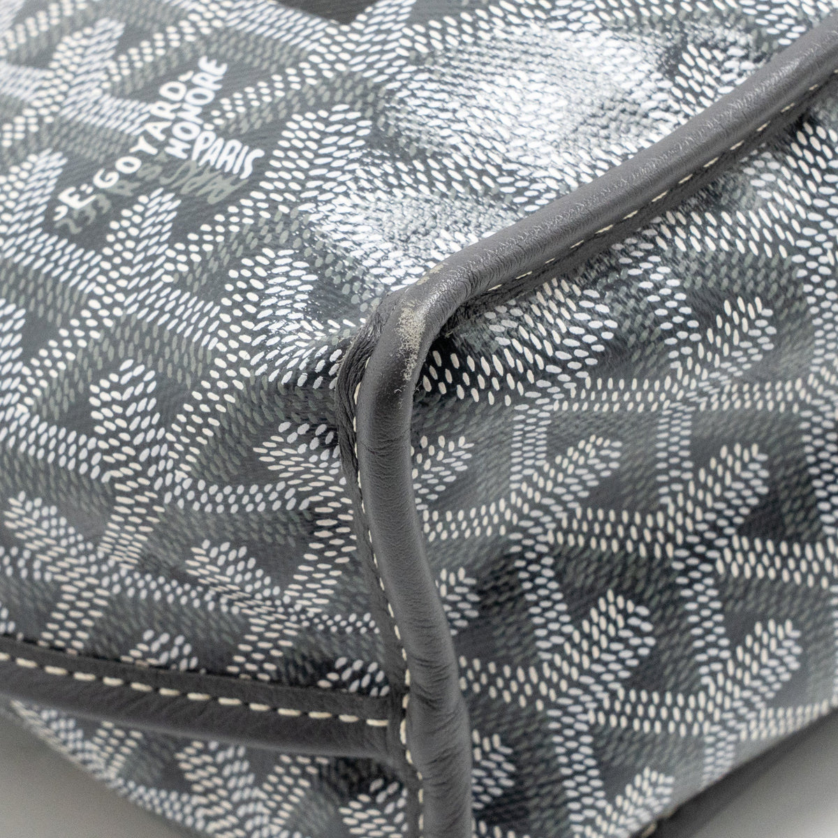 Goyard Mini Anjou Tote Bag French Bulldog Print Goyardine Canvas/Calfskin Grey SHW