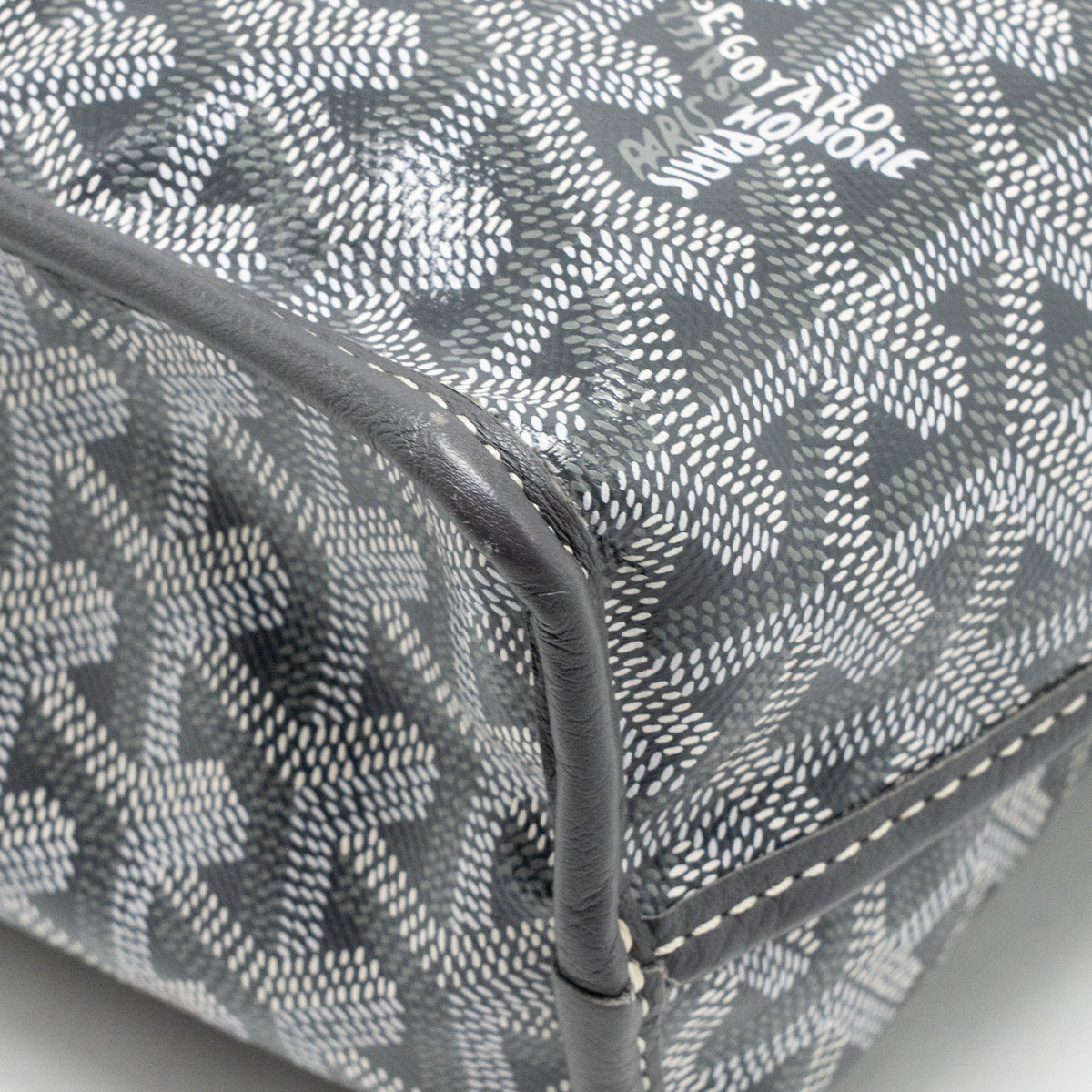 Goyard Mini Anjou Tote Bag French Bulldog Print Goyardine Canvas/Calfskin Grey SHW