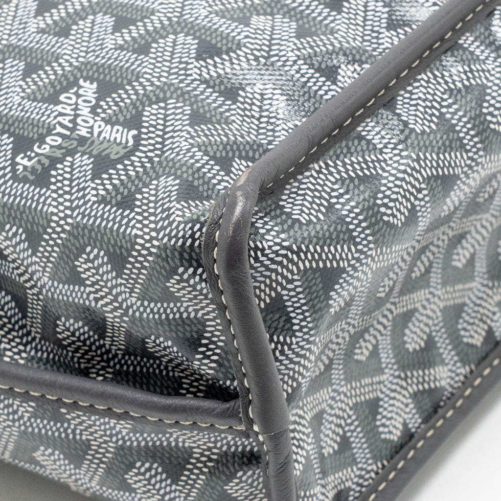 Goyard Mini Anjou Tote Bag French Bulldog Print Goyardine Canvas/Calfskin Grey SHW