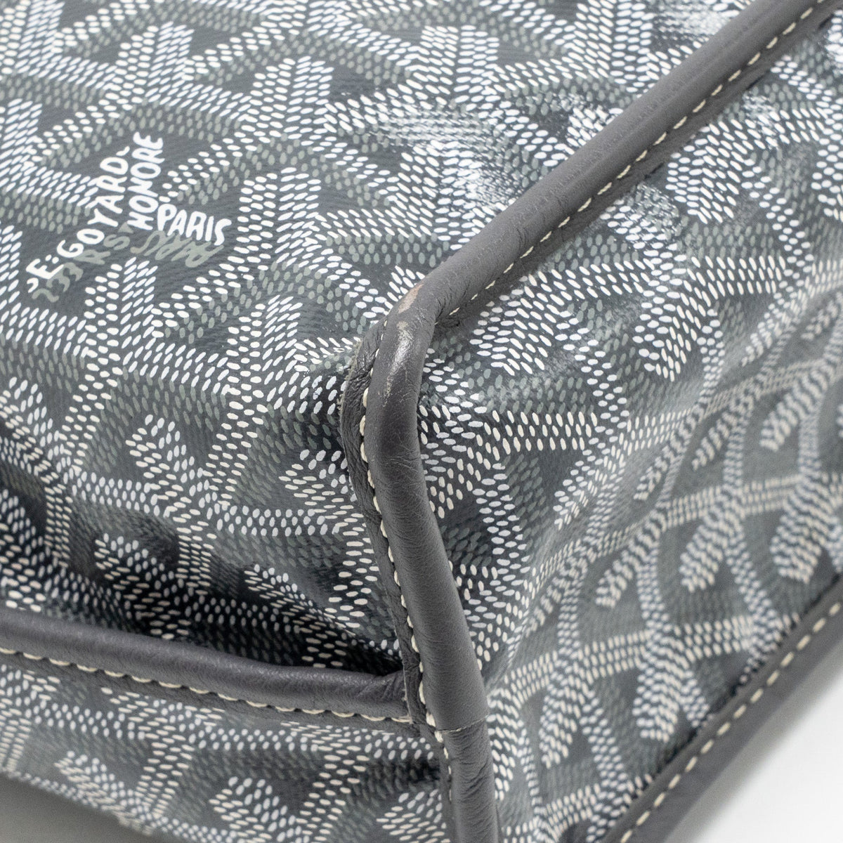 Goyard Mini Anjou Tote Bag French Bulldog Print Goyardine Canvas/Calfskin Grey SHW