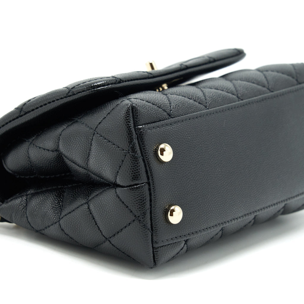 CHANEL MINI COCO HANDLE 20CM CAVIAR BLACK WITH LGHW