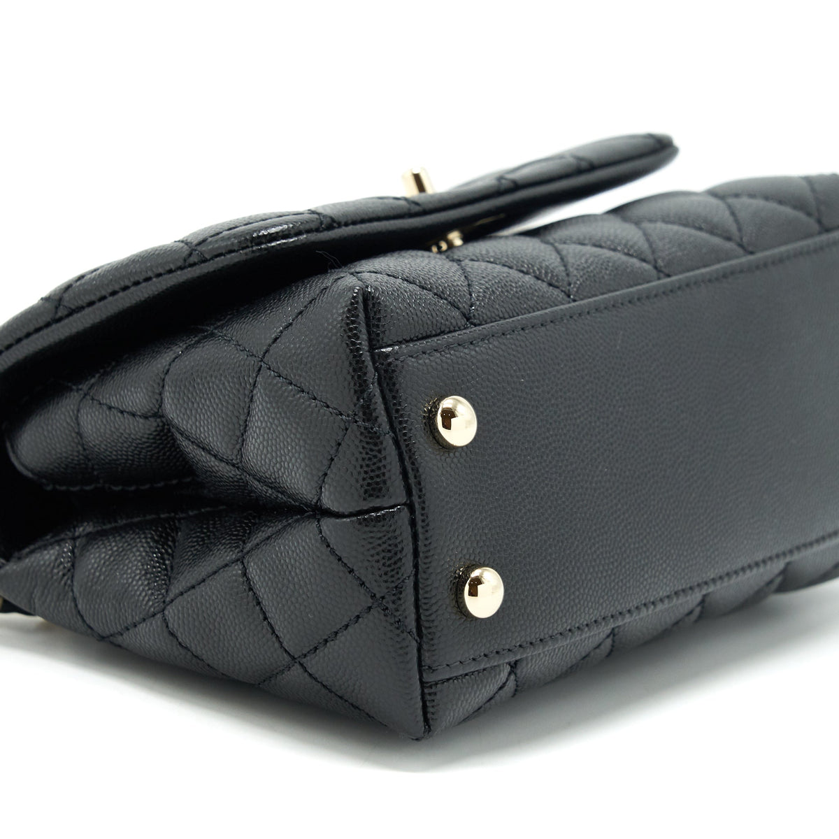CHANEL MINI COCO HANDLE 20CM CAVIAR BLACK WITH LGHW