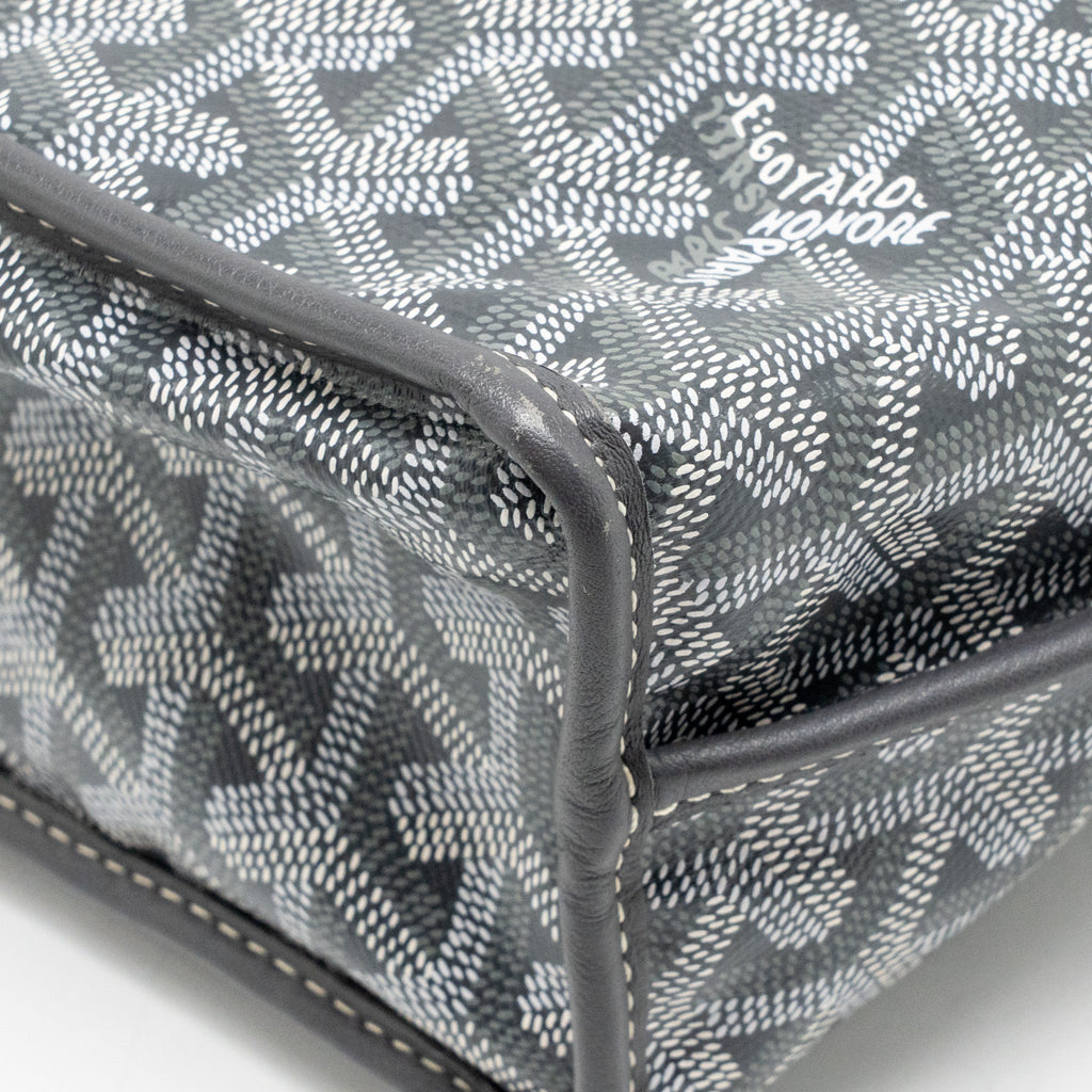 Goyard Mini Anjou Tote Bag French Bulldog Print Goyardine Canvas/Calfskin Grey SHW