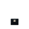 CHANEL SMALL FLAP WALLET VELVET BLACK LGHW