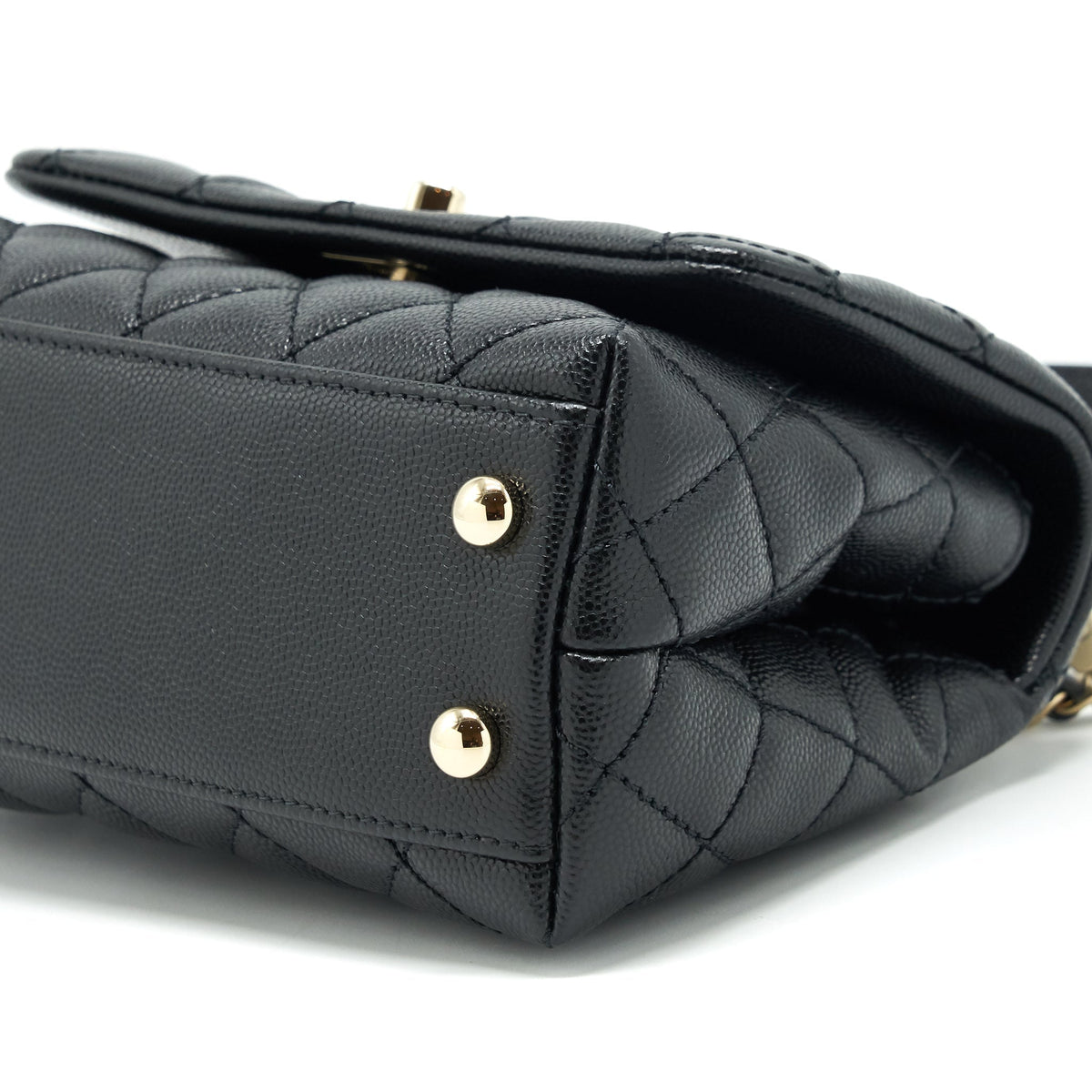 CHANEL MINI COCO HANDLE 20CM CAVIAR BLACK WITH LGHW