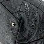 Chanel On the Road Large Shopping Tote Bag Shiny Grained Calfskin Black SHW