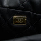 CHANEL 22 BAG MEDIUM SHINY CALFSKIN BLACK GHW (MICROCHIP)