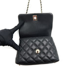 CHANEL MINI COCO HANDLE 20CM CAVIAR BLACK WITH LGHW