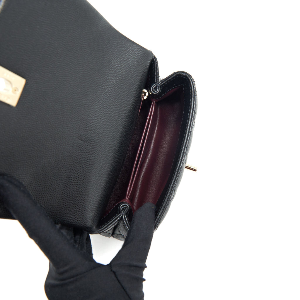 CHANEL MINI COCO HANDLE 20CM CAVIAR BLACK WITH LGHW