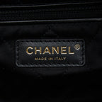 CHANEL 22 BAG MEDIUM SHINY CALFSKIN BLACK GHW (MICROCHIP)